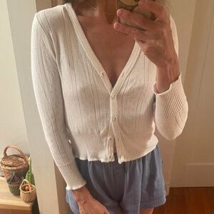 Pretties Venice pointelle cardigan top size xxs